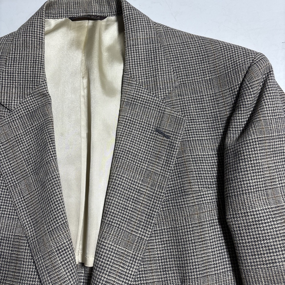Vintage Cricketeer Black Brown Windowpane Blazer Sport Coat 38RTailored